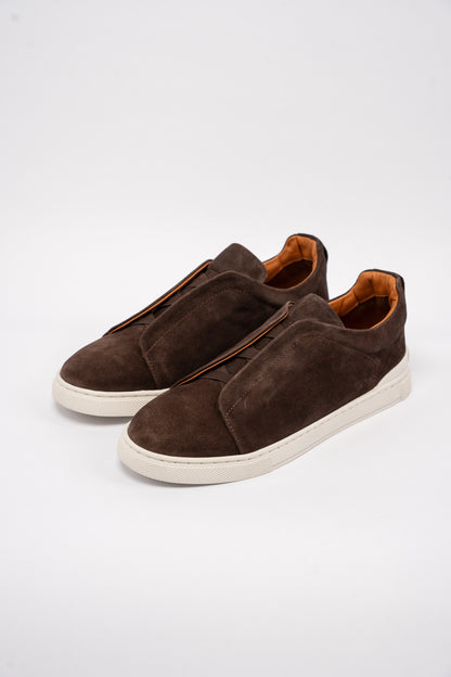 BROWN TRIPLE X ELASTIC SNEAKER