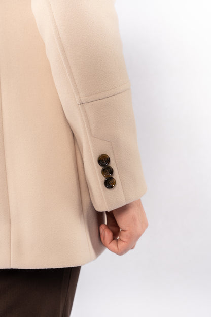 BEIGE ELEGANCE WOOL COAT