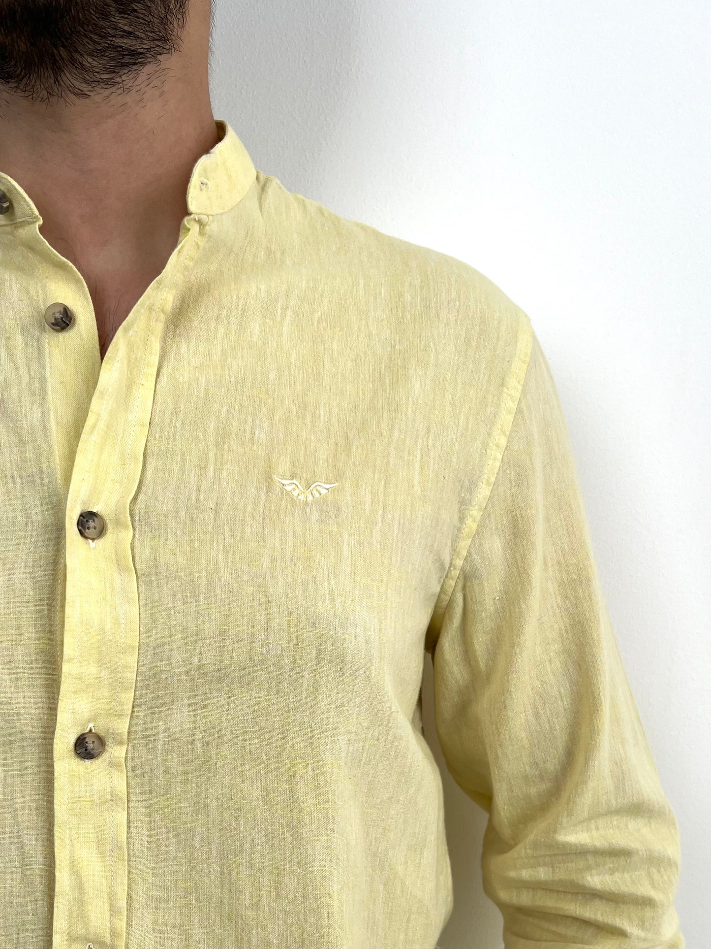 CHINESE LINEN SHIRT YELLOW