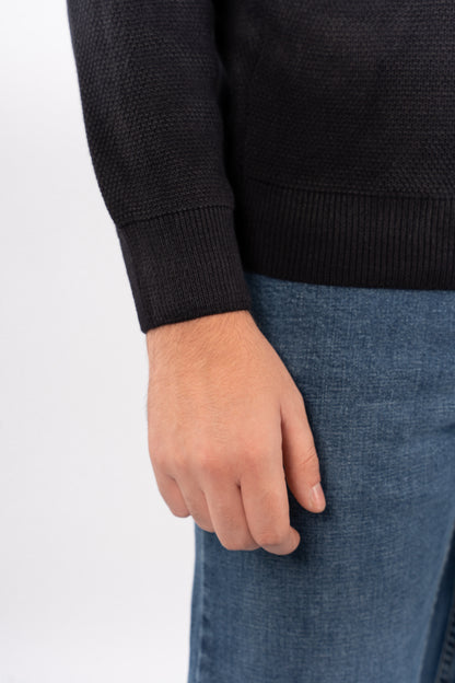 NAVY URBAN TRICOLOR SWEATER