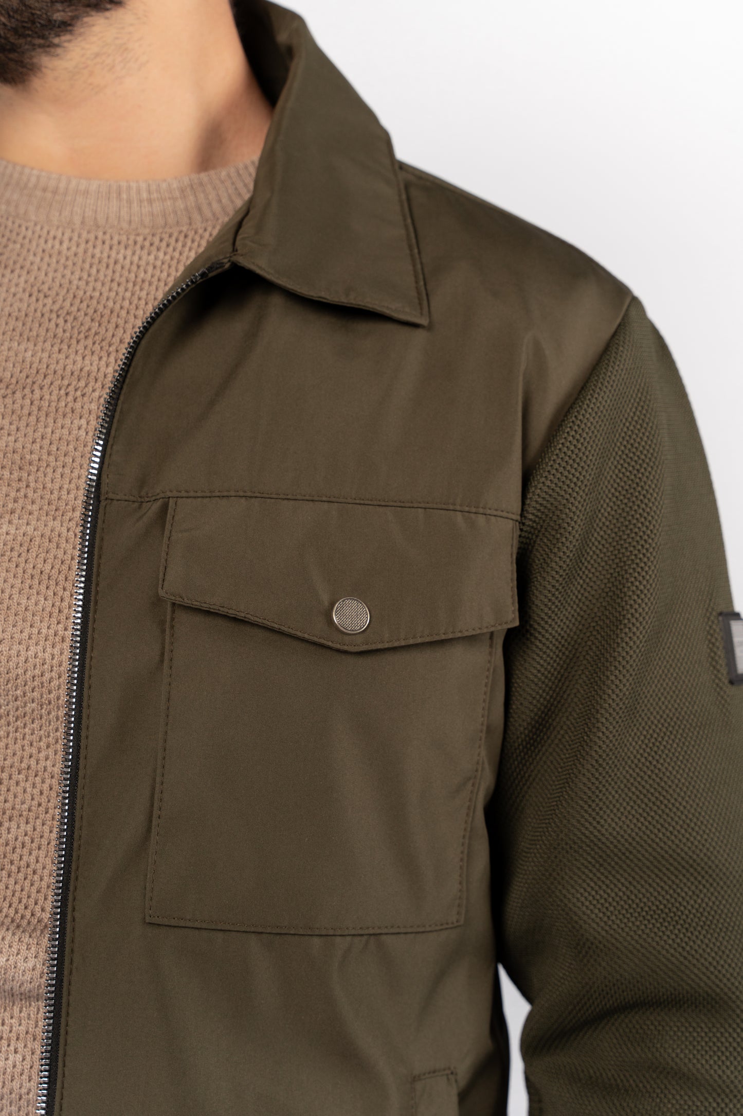 OLIVE CASUAL QUILTED JACKET