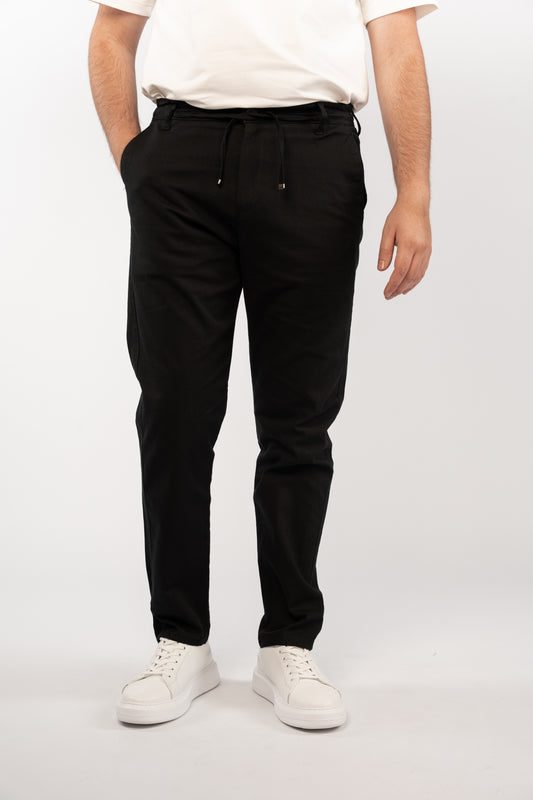 BLACK LINEN TROUSERS