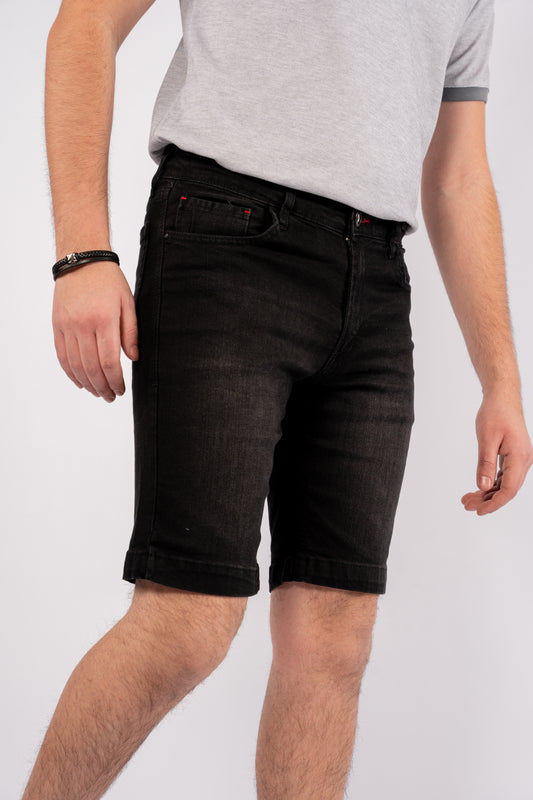 BLACK DENIM SHORT