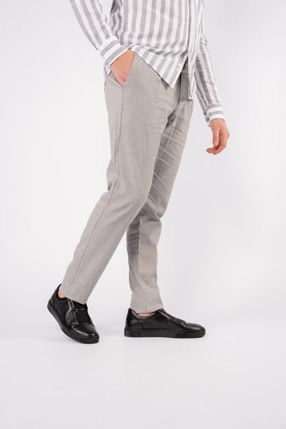 GREY LINED LINEN SHIRT