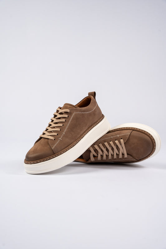 BEIGE CASUAL NUBUCK SNEAKER