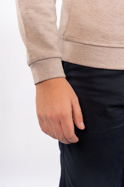 BEIGE ELEGANCE PIQUET SWEATER