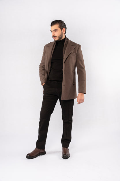 MOCHA ELEGANCE WOOL COAT