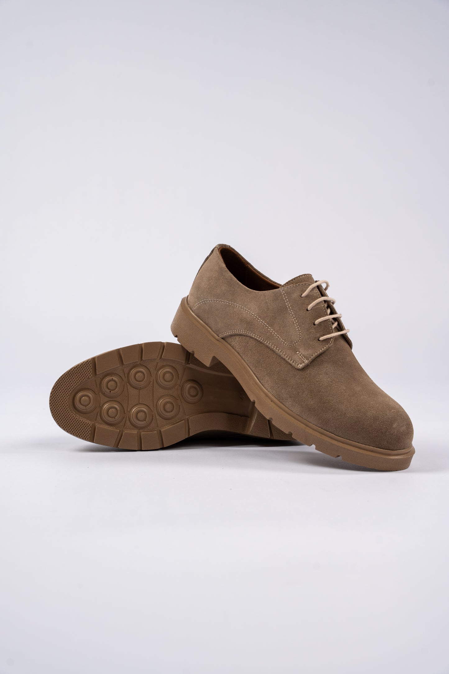 BEIGE DERBY SUEDE SHOE