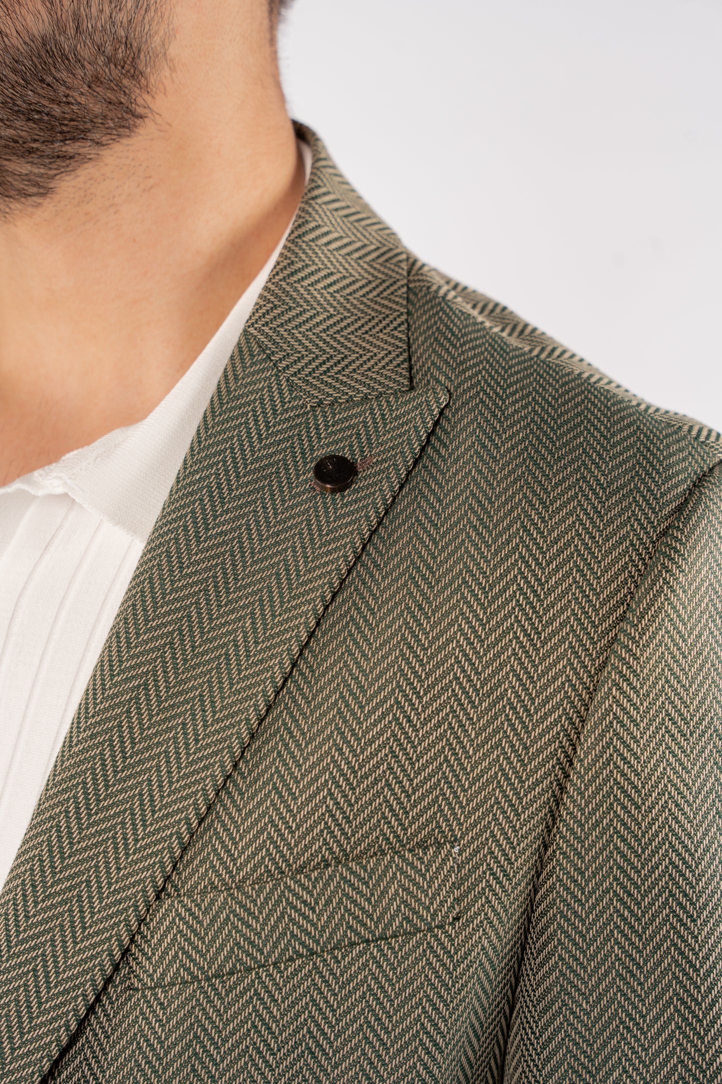 OLIVE ZIGZAG TEXTURE BLAZER