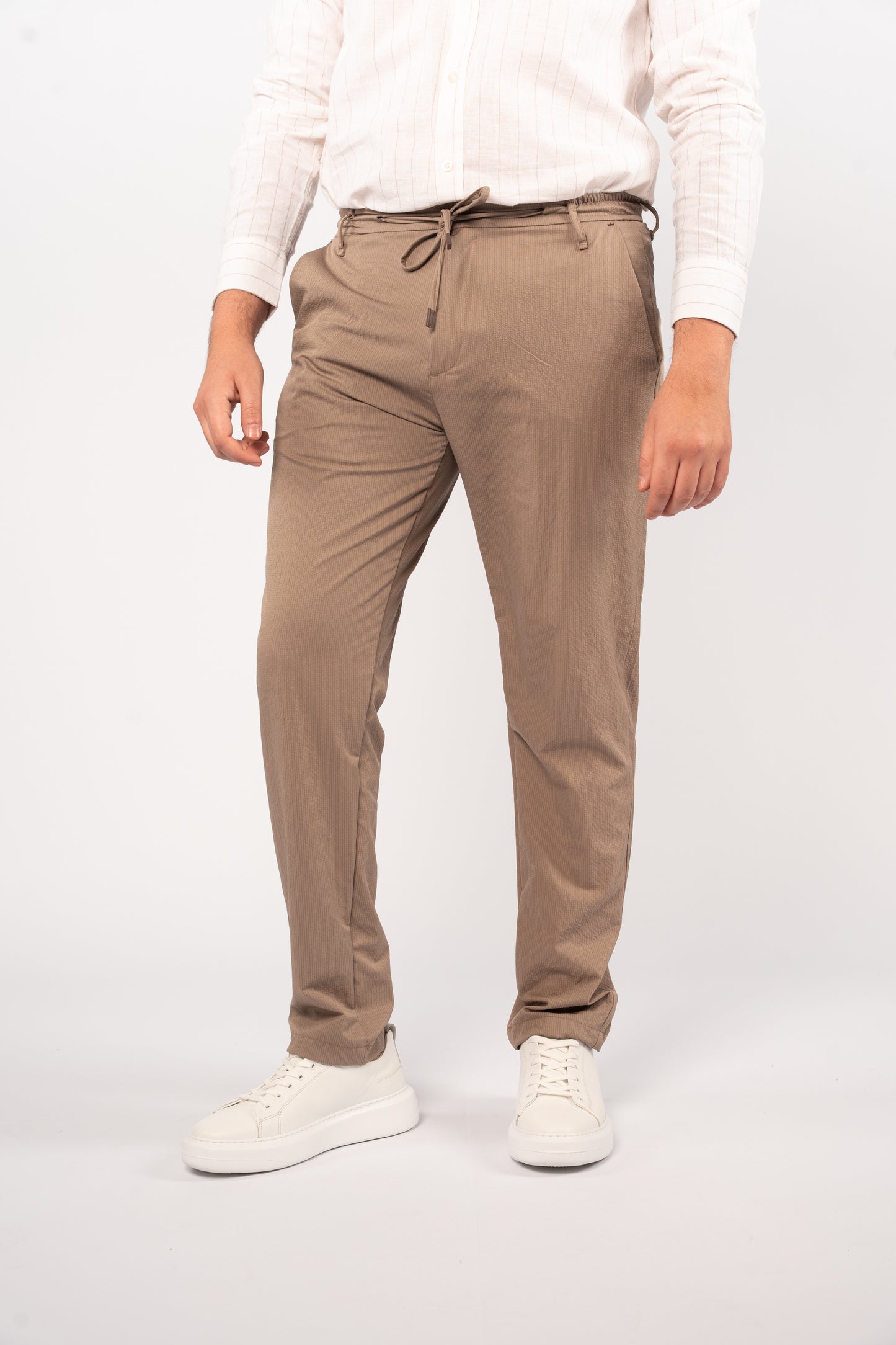 DARK BEIGE CASUAL TROUSERS