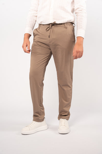 DARK BEIGE CASUAL TROUSERS