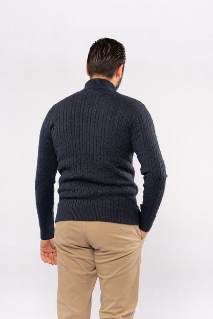 INDEGO PATTERNED TURTLENECK