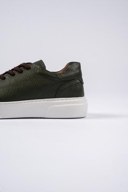 OLIVE LEATHER SNEAKER