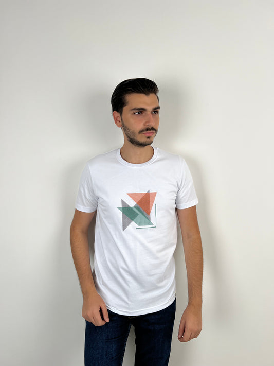 TRIANGLES WHITE TSHIRT