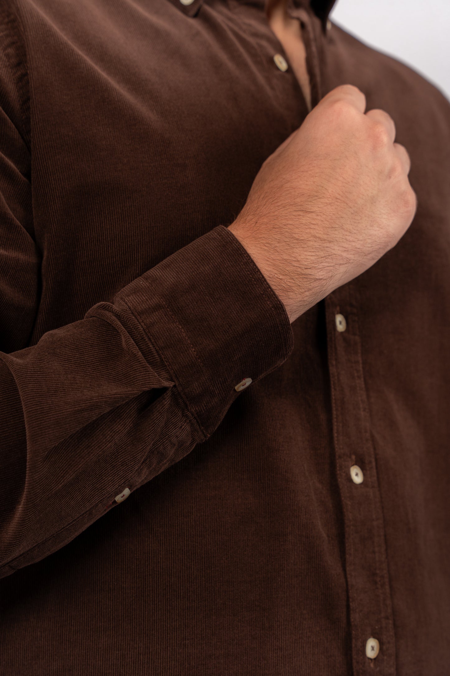 BROWN ELEGANCE VELVET SHIRT