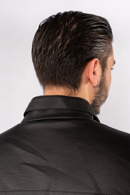 BLACK CASUAL LEATHER JACKET