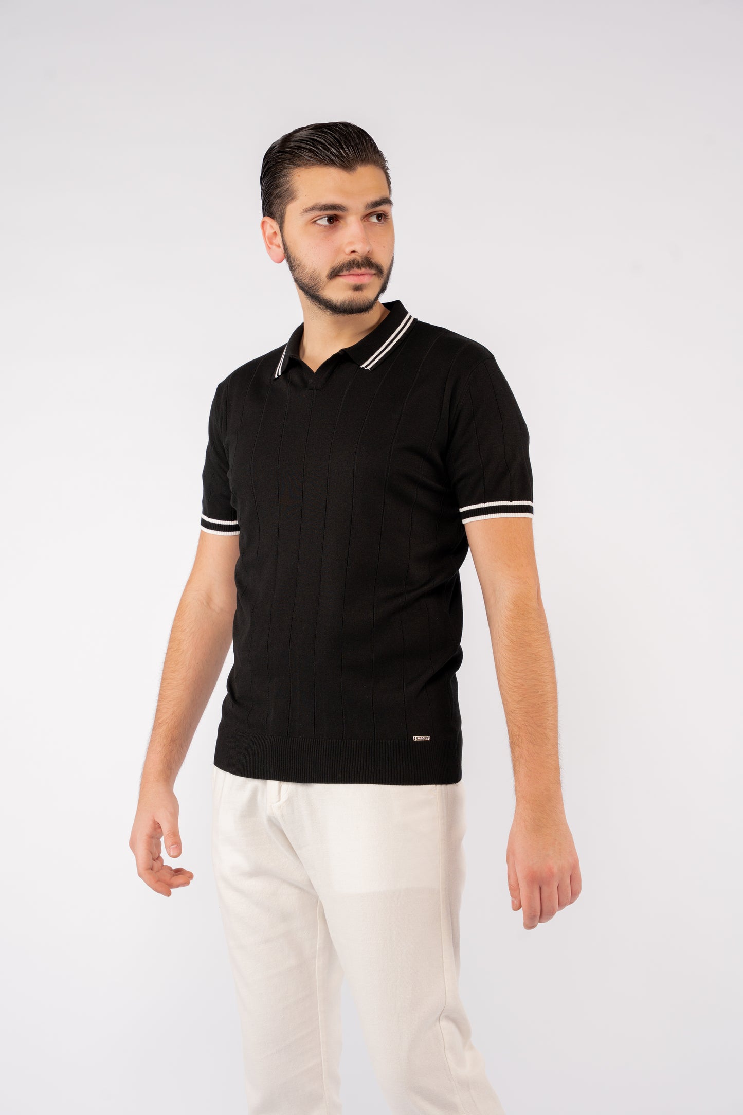 VNECK BLACK POLO