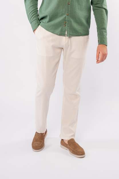 DARK GREEN LINEN SHIRT