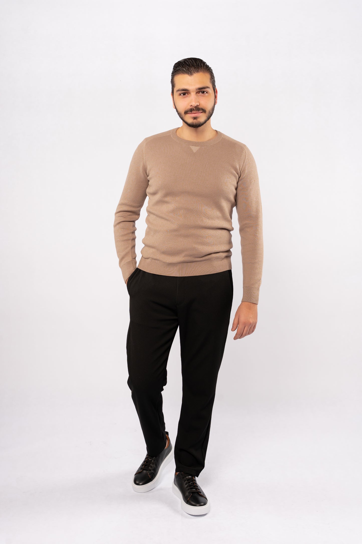 DARK BEIGE CASUAL SWEATER