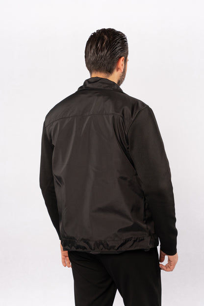 BLACK CASUAL QUILTED JACKET