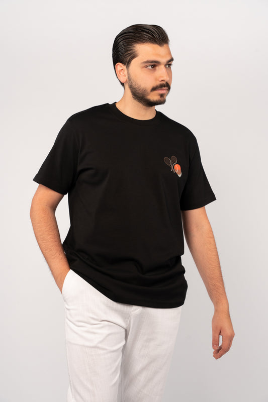 BLACK TENNIS THICK TSHIRT