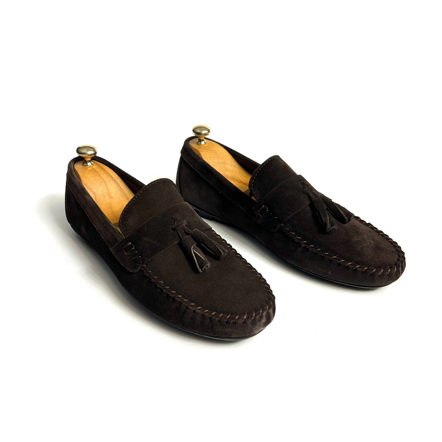 Brown Suede Tassels Moccasin