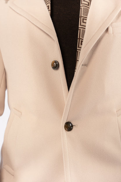 BEIGE ELEGANCE WOOL COAT