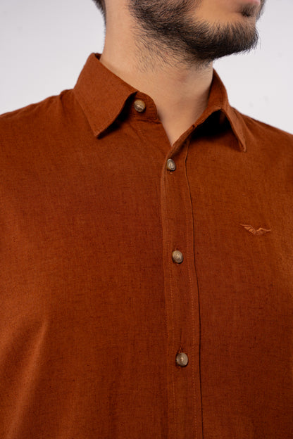 LIGHT BROWN LINEN SHIRT