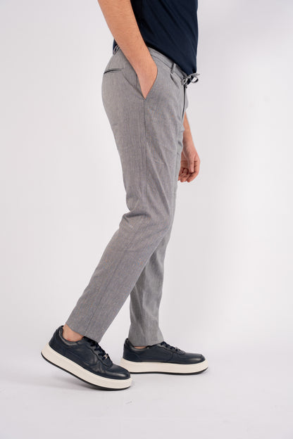 NAVY SEMI LINEN TROUSERS