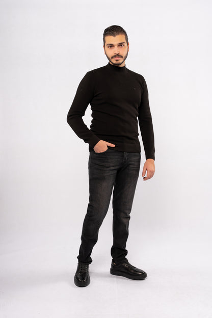 BLACK HIGHNECK SWEATER