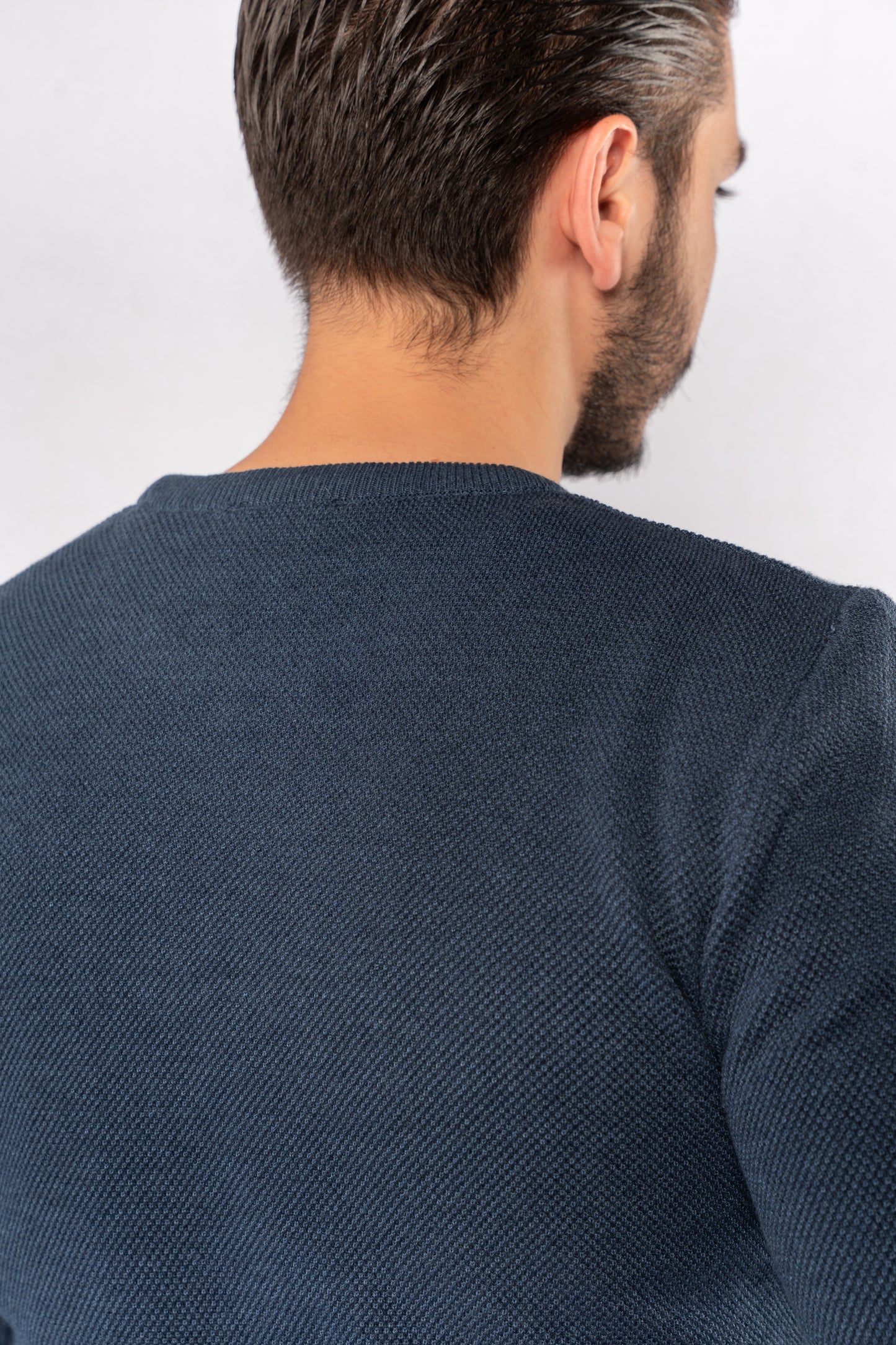 INDEGO ROUND NECK PIQUET SWEATER