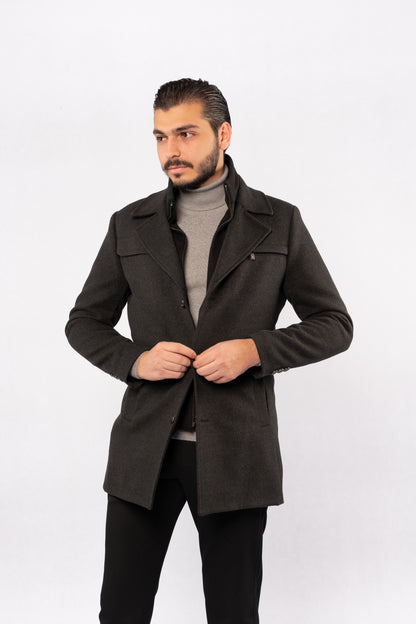 DARK GREY TIMELESS WOOL COAT
