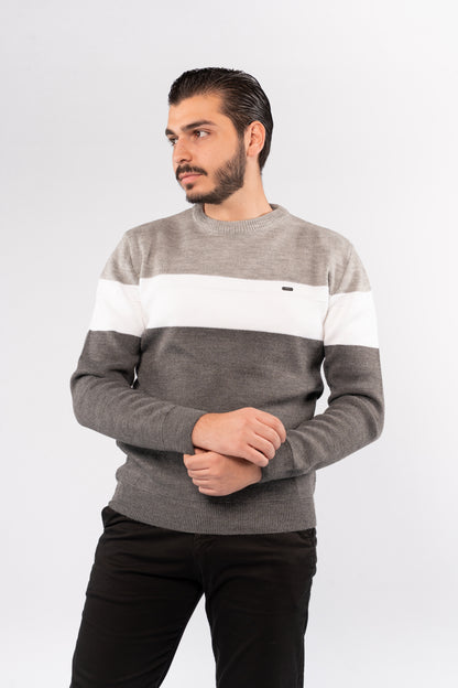 GREY URBAN TRICOLOR SWEATER