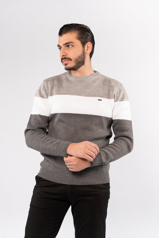 GREY URBAN TRICOLOR SWEATER