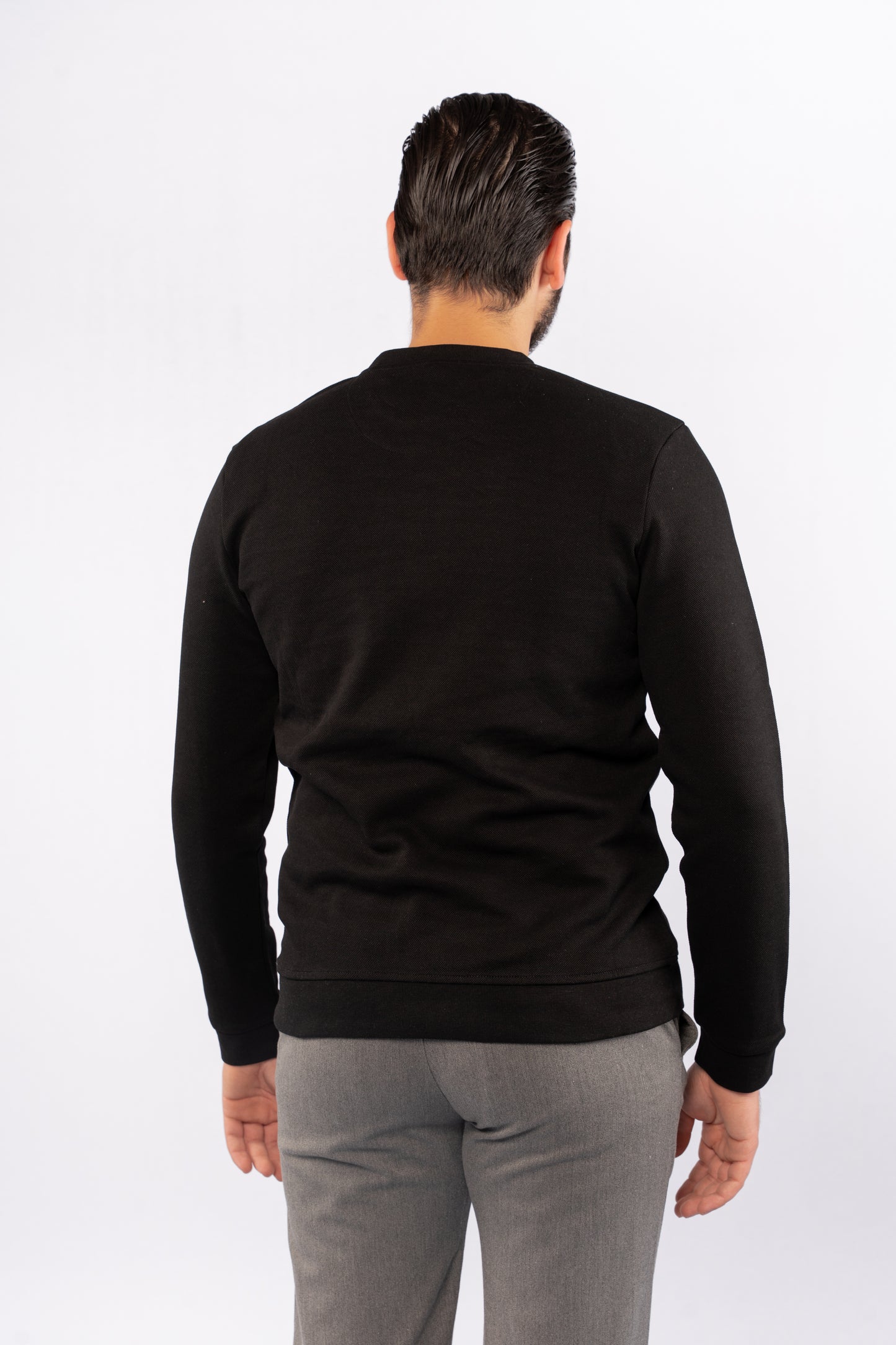 BLACK ELEGANCE PIQUET SWEATER