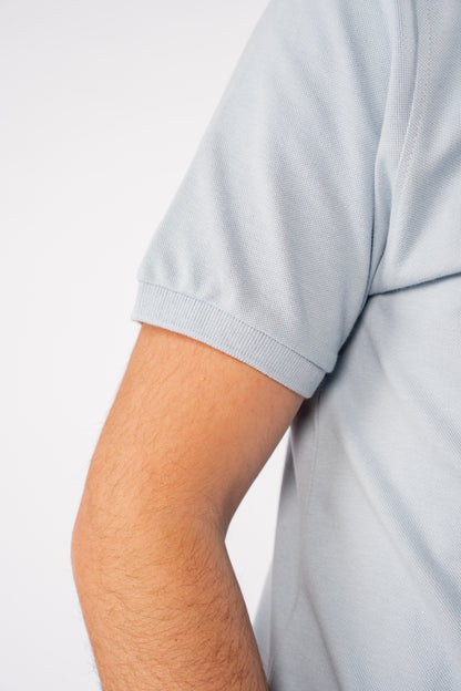 BLUE PIQUET ZIPPER POLO