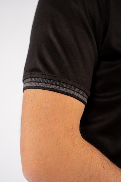 BLACK ZIPPER POLO