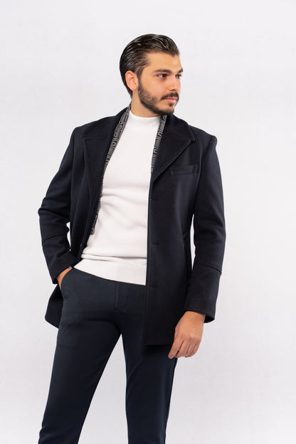 NAVY ELEGANCE WOOL COAT