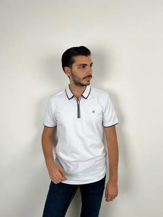 POLO ZIPPER WHITE MARCO