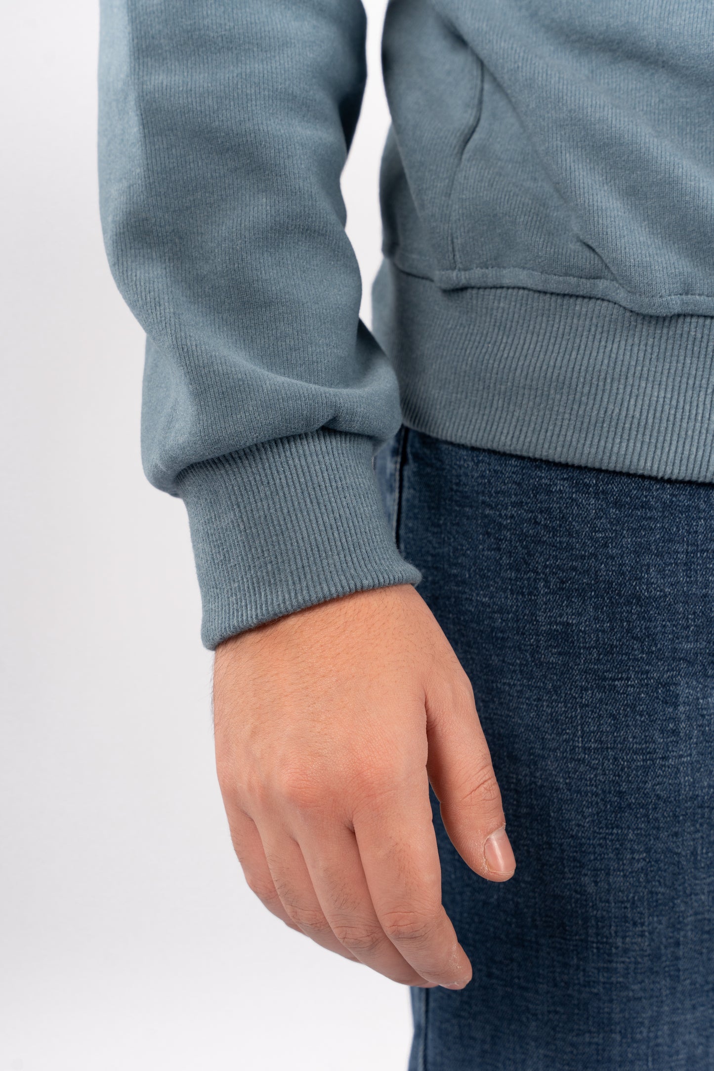 BLUE BUTTON POLO SWEATER