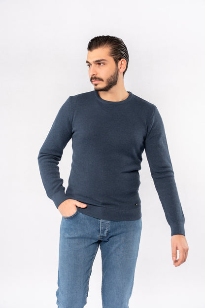 INDEGO ROUND NECK PIQUET SWEATER