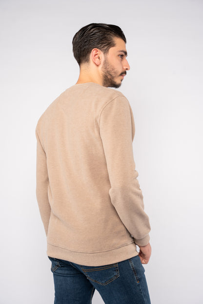 BEIGE ROUND NECK SWEATER