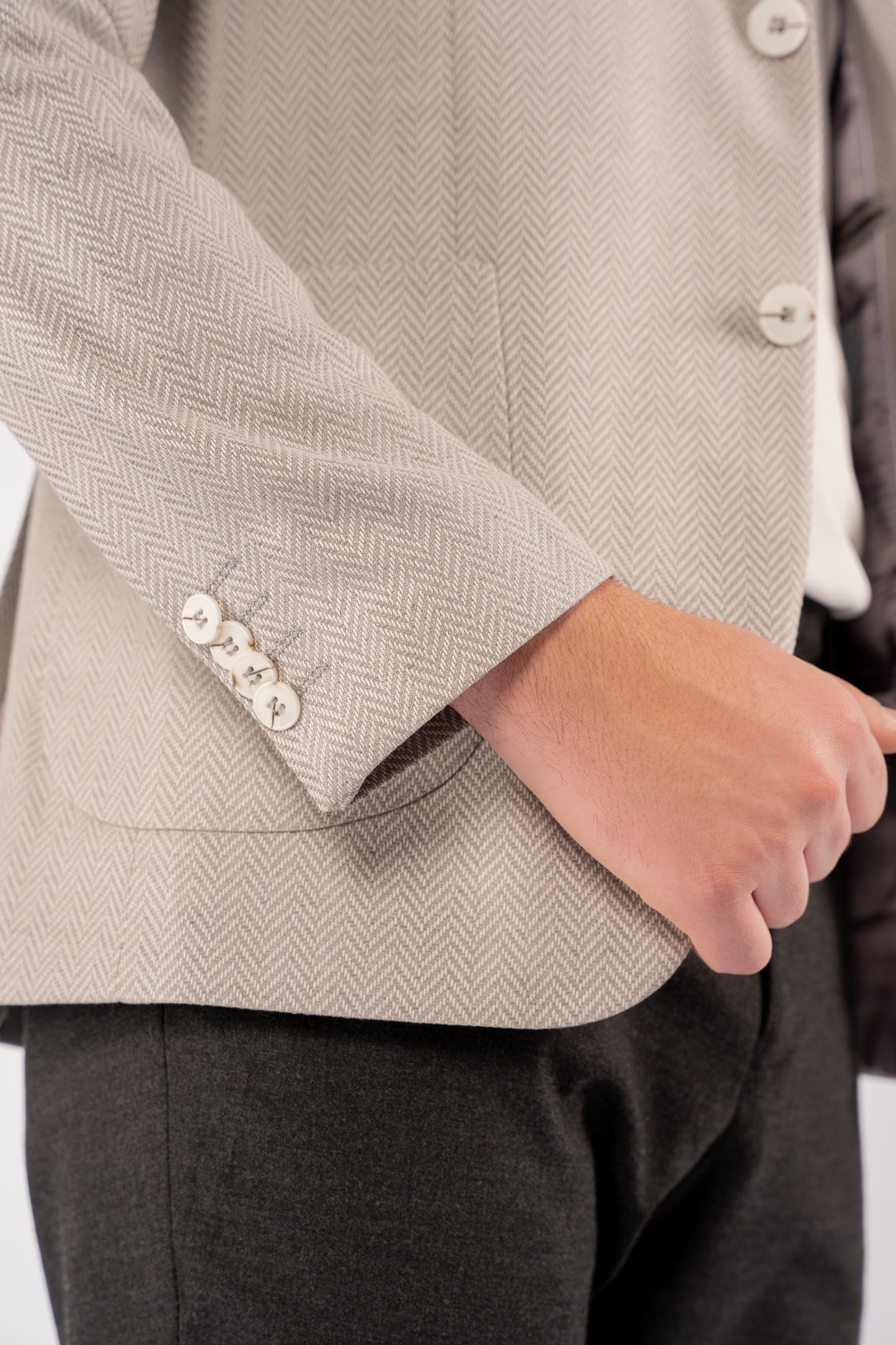 GREY ZIGZAG TEXTURE BLAZER