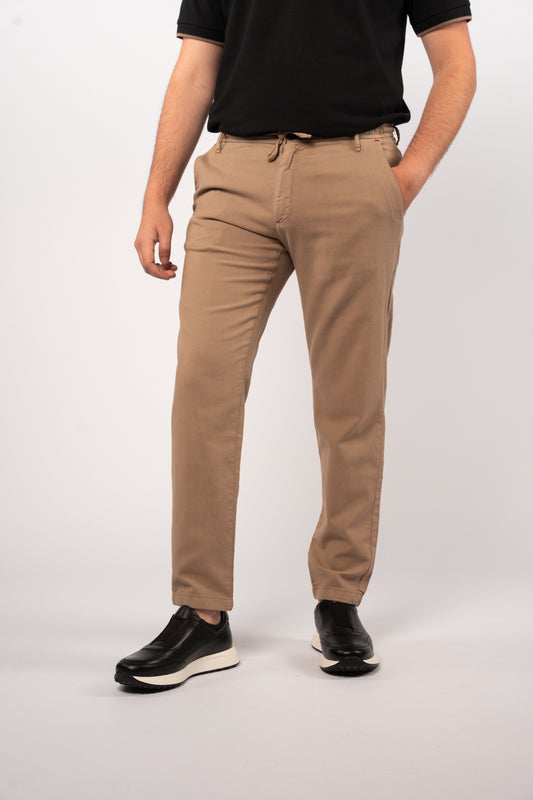 DARK BEIGE RELAXED TROUSERS
