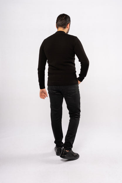 BLACK HIGHNECK SWEATER