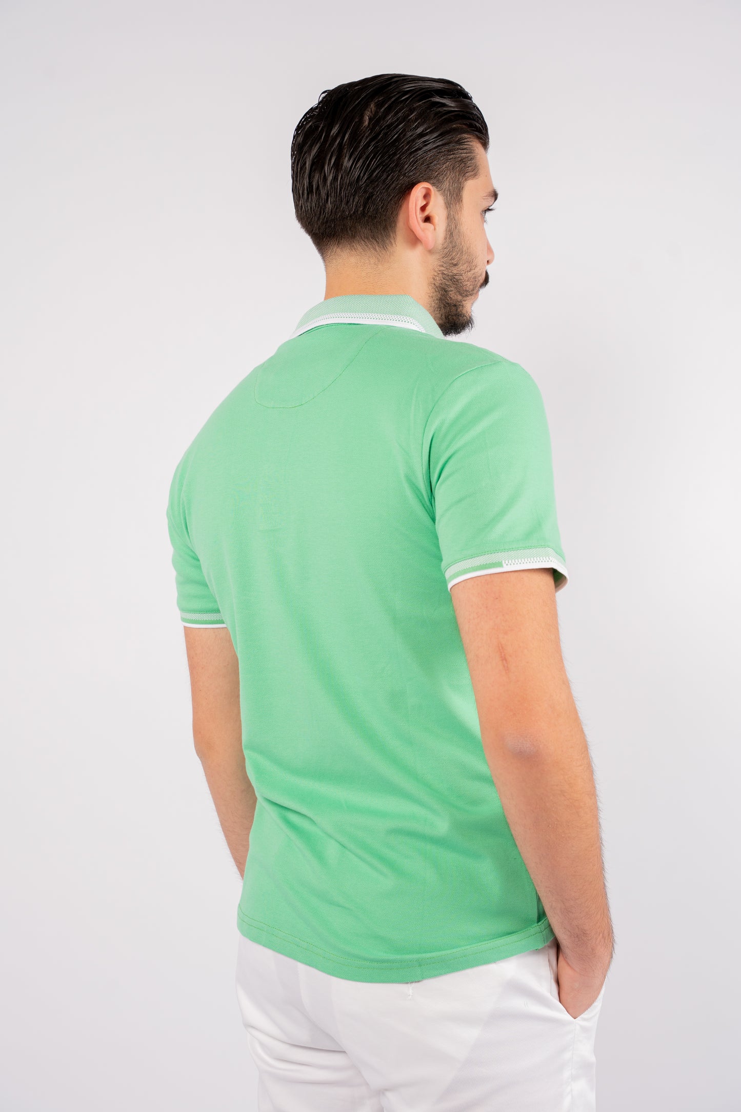 GREEN BUTTON COLLAR POLO