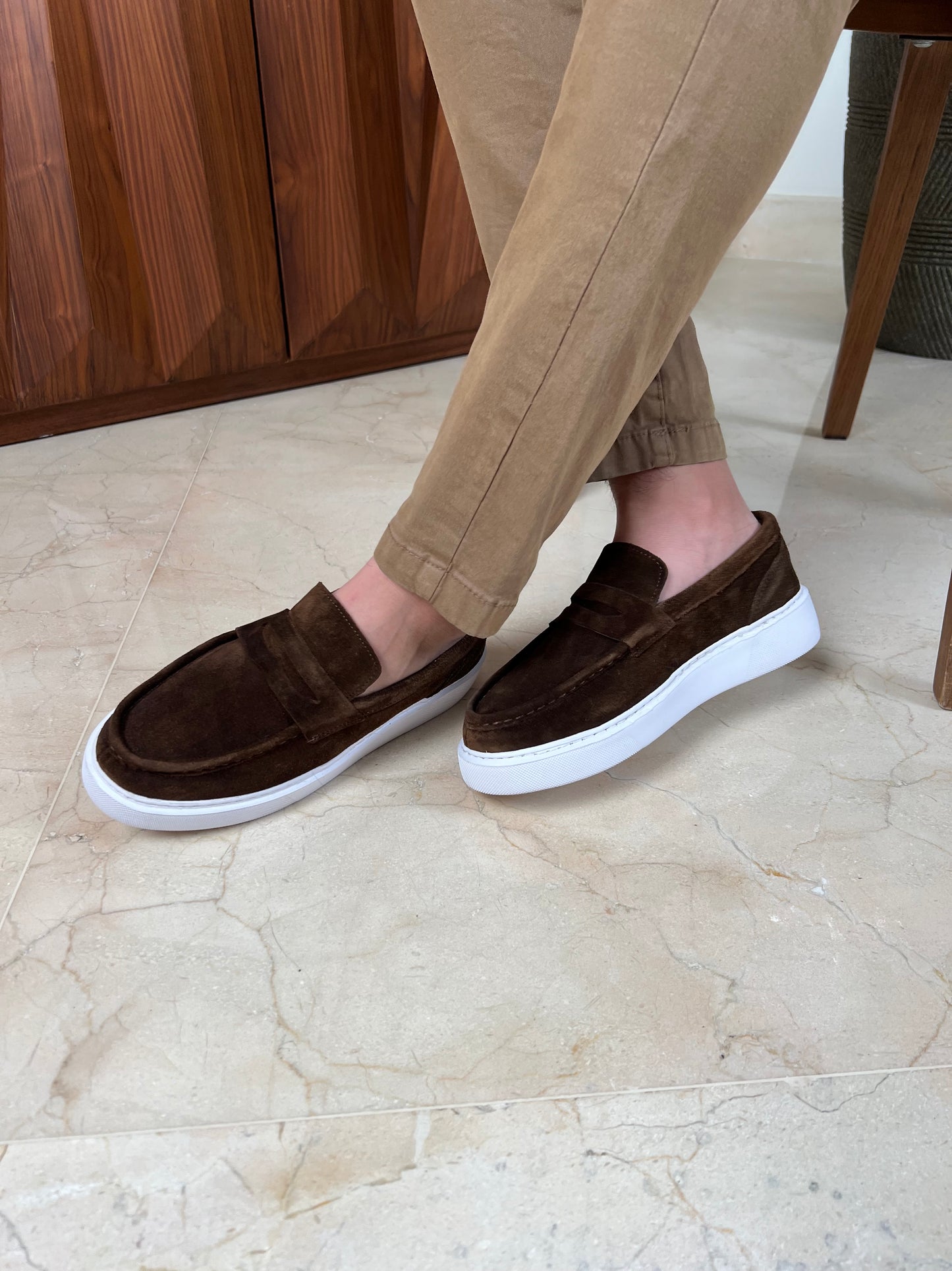 BROWN LOAFER HIGH SOLE