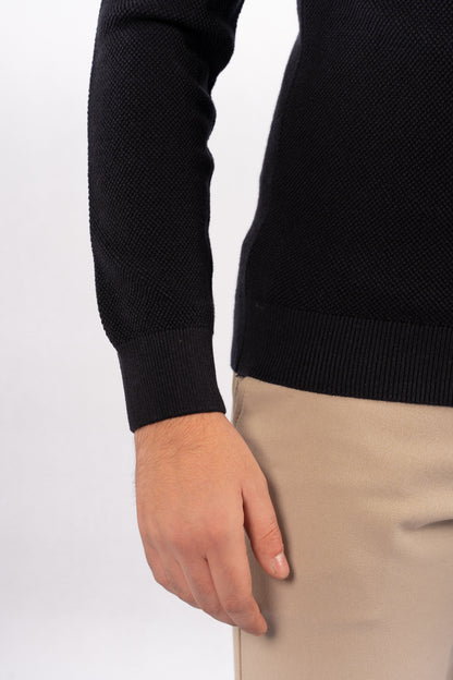 NAVY HIGHNECK SWEATER