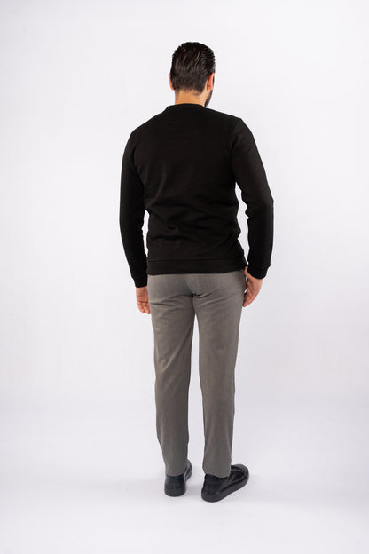 BLACK ELEGANCE PIQUET SWEATER