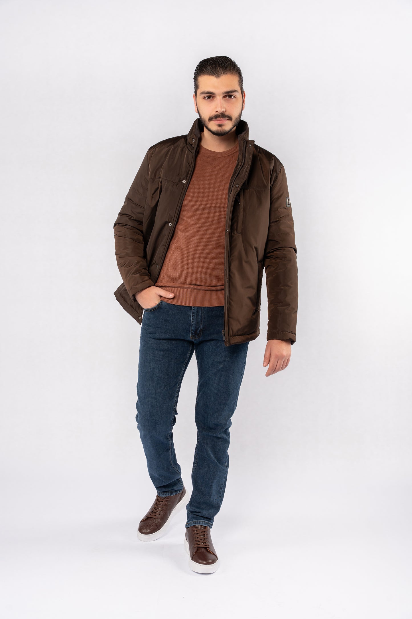 BROWN QUILTED JACKET